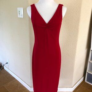 DAVID MEISTER Red Column Sheath Dress Cocktail 6